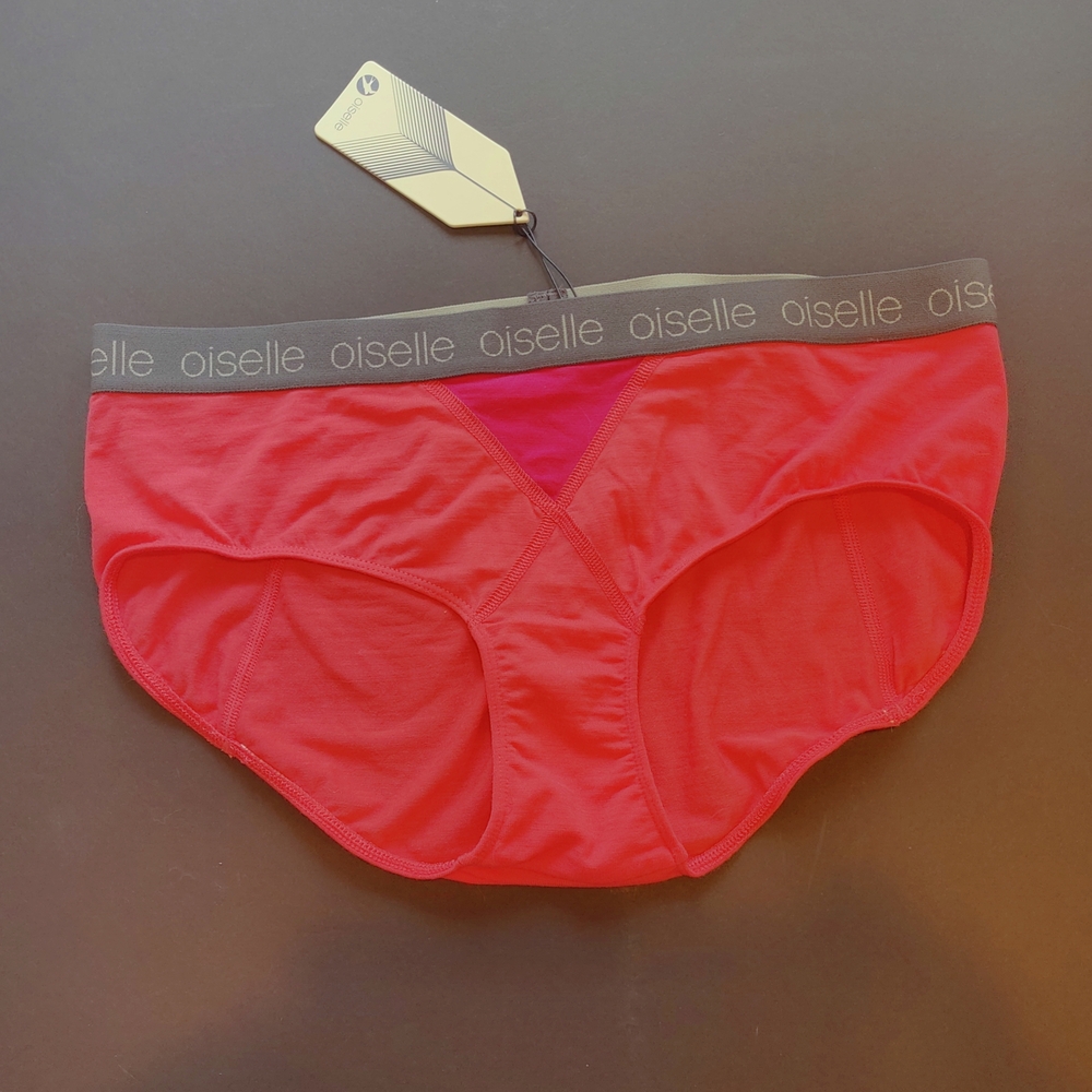 NWT Oiselle Wazzie Merino Wool Briefs 12 Blaze